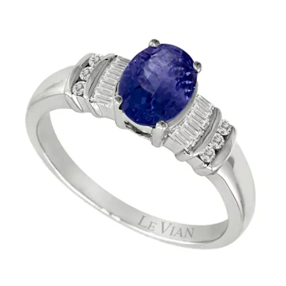 LIMITED QUANTITIES Le Vian Grand Sample Sale™ Ring featuring Blueberry Tanzanite®, Vanilla Diamonds® set in 14K Vanilla Gold®