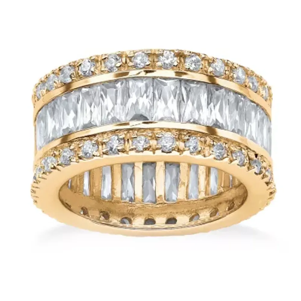 DiamonArt® Womens 11.5 mm White Cubic Zirconia 18K Gold Over Brass Band