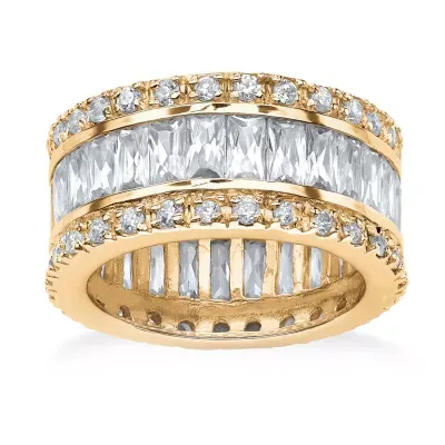 DiamonArt® Womens 11.5 mm White Cubic Zirconia 18K Gold Over Brass Band