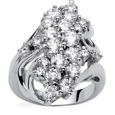 Womens 3 1/2 CT. T.W Cubic Zirconia Platinum Over Silver Cocktail Ring