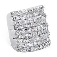 Womens White Cubic Zirconia Cocktail Ring