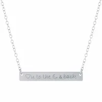 Silver Treasures Love You To The Moon And Back Sterling Silver 16 Inch Cable Pendant Necklace
