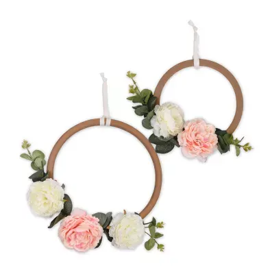 The Peanutshell Farmhouse 2 pc Floral Wall Ring