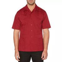 Cubavera Embroidered Button-Down Mens Short Sleeve Camp Shirt