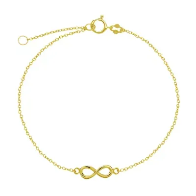 Itsy Bitsy 14K Gold Over Silver 9 Inch Cable Infinity Ankle Bracelet