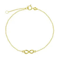 Itsy Bitsy 14K Gold Over Silver 9 Inch Cable Infinity Ankle Bracelet