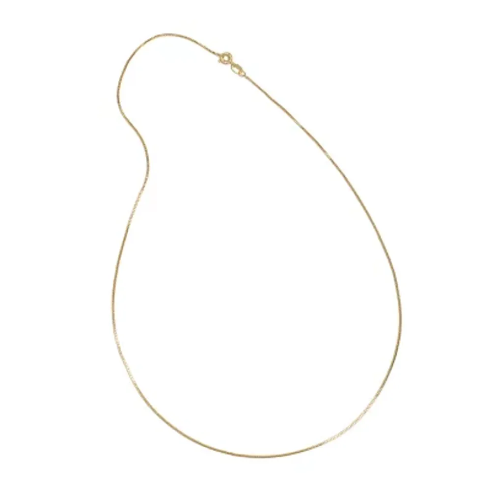 Silver Reflections 24K Gold Over Brass 18-24" Box Chain Necklace