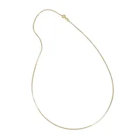 Silver Reflections 24K Gold Over Brass 18-24" Box Chain Necklace