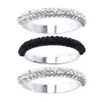 Sparkle Allure 3-pc. Crystal Pure Silver Over Brass Ring Sets