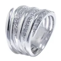 Sparkle Allure Cubic Zirconia Pure Silver Over Brass Band