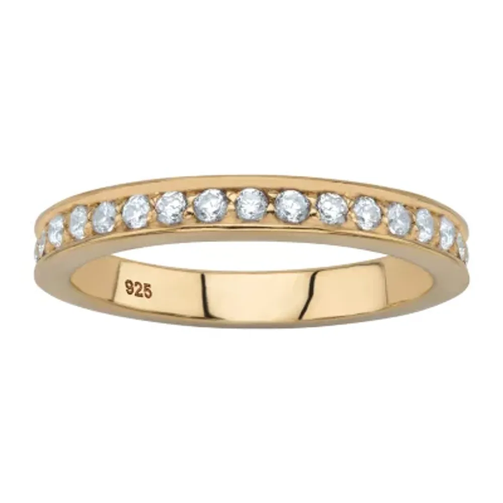 DiamonArt® 2.5MM 7/8 CT. T.W. White Cubic Zirconia 18K Gold Over Silver Round Band