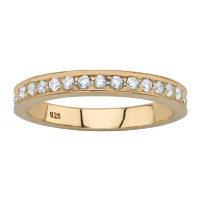 DiamonArt® 2.5MM 7/8 CT. T.W. White Cubic Zirconia 18K Gold Over Silver Round Band