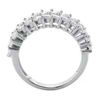 DiamonArt® 2MM 2 1/2 CT. T.W. White Cubic Zirconia Platinum Over Silver Band