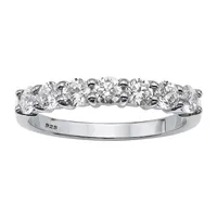 DiamonArt® 2MM 3/4 CT. T.W. White Cubic Zirconia Platinum Over Silver Round Band