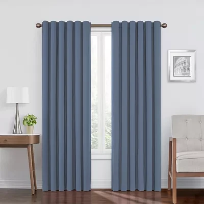 Eclipse Bradley Absolute Zero Velvet Back Tab 100% Blackout Single Curtain Panel