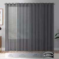 Eclipse Bradley Absolute Zero Velvet 100% Blackout Back Tab Single Curtain Panel