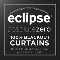 Eclipse Bradley Absolute Zero Velvet Back Tab 100% Blackout Single Curtain Panels