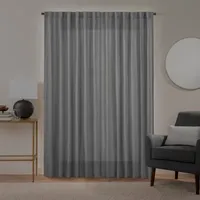 Fieldcrest Luxury Cotton Texture Light-Filtering Rod Pocket Back Tab Single Curtain Panel