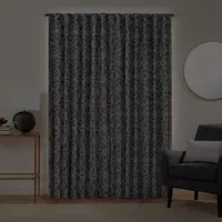 Fieldcrest Luxury Cotton Texture Jacquard Scroll Light-Filtering Rod Pocket Back Tab Single Curtain Panel