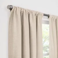 Fieldcrest Devin Flippable Ombre Cotton Chambray Rod Pocket Energy Saving 100% Blackout Single Curtain Panels