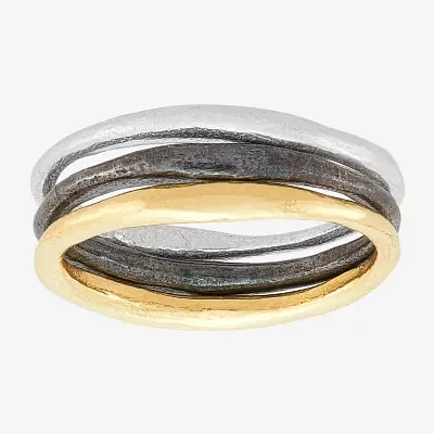 Womens 14K Tri-Color Gold Over Silver Stackable Ring