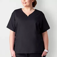 Meta 15200 Womens Plus V Neck Stretch Fabric Short Sleeve Scrub Top