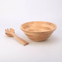 Martha Stewart Salad Bowl Set 3-pc. Wood Serving Bowl