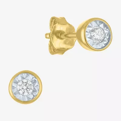 (G-H / I1-I2) 1/10 CT. T.W. Lab Grown White Diamond 10K Gold 5mm Round Stud Earrings