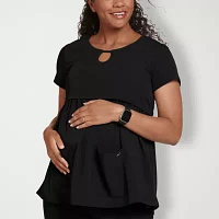 Jockey 2461 Plus Womens Maternity Scoop Neck Short Sleeve Stretch Fabric Scrub Tops