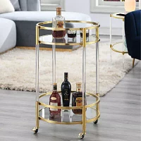 Royal Crest 2-Tier Acrylic Glass Bar Cart