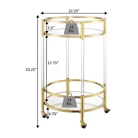 Royal Crest 2-Tier Acrylic Glass Bar Cart