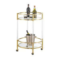 Royal Crest 2-Tier Acrylic Glass Bar Cart