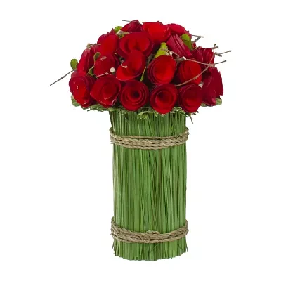 Northlight Roses And Grass Floral Arrangement