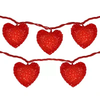 Northlight Red Heart Mini String Lights