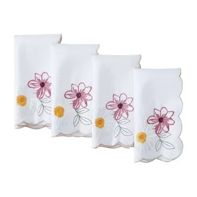 Elrene Home Fashions Sunflower And Daisies Cutwork 4-pc. Napkins