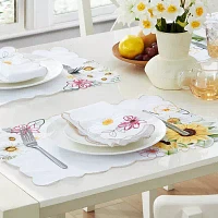 Elrene Home Fashions Sunflower And Daisies Cutwork 4-pc. Placemats