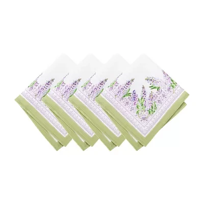 Elrene Home Fashions Lilac Garden Engineered 4 Pack Napkins