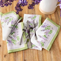Elrene Home Fashions Lilac Garden Engineered 4 Pack Napkins