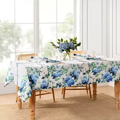 Elrene Home Fashions Hydrangea Bloom Double Border Tablecloths