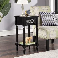 French Country Khloe 1-Drawer Accent Table with Shelf