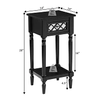 French Country Khloe 1-Drawer Accent Table with Shelf