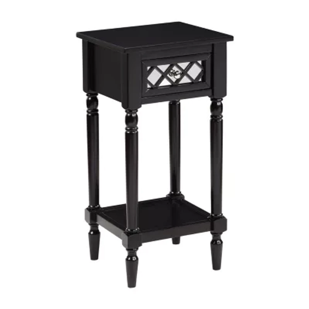 French Country Khloe 1-Drawer Accent Table with Shelf