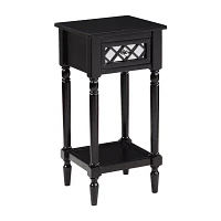French Country Khloe 1-Drawer Accent Table with Shelf