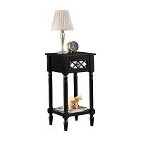 French Country Khloe 1-Drawer Accent Table with Shelf