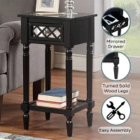 French Country Khloe 1-Drawer Accent Table with Shelf