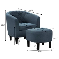Roosevelt Chair + Ottoman Set