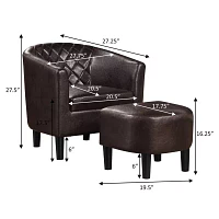 Roosevelt Chair + Ottoman Set