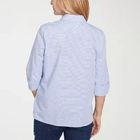 Alfred Dunner Classics Womens 3/4 Sleeve Blouse