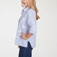 Alfred Dunner Classics Womens 3/4 Sleeve Blouse