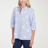 Alfred Dunner Classics Womens 3/4 Sleeve Blouse